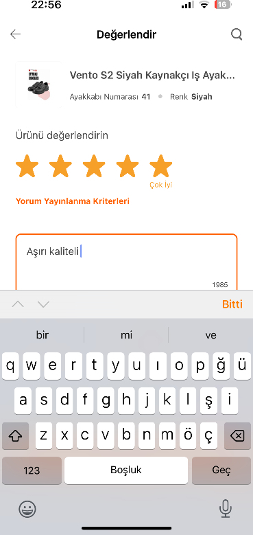 Vento S2 Siyah Kaynakçı Iş Ayakkabısı