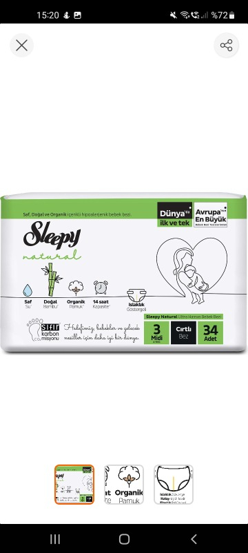 Sleepy Sensitive Bebek Bezi 3 Beden Midi Jumbo