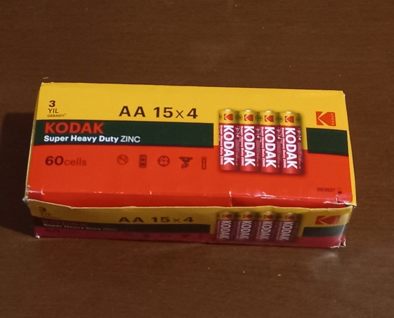 Kodak 60 Adet Çinko Karbon Shrink Kalem Pil
