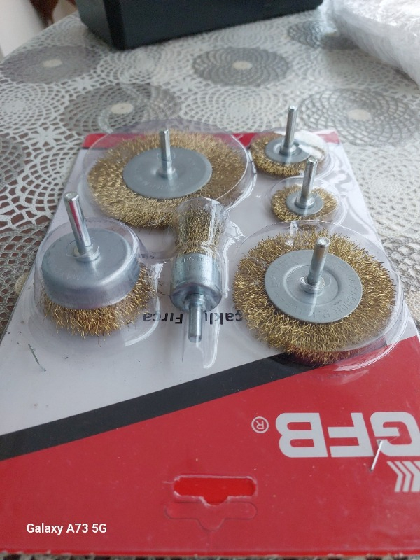 Gfb 6 Parça Pimli Tel Fırça Seti  Matkap Fırça Set