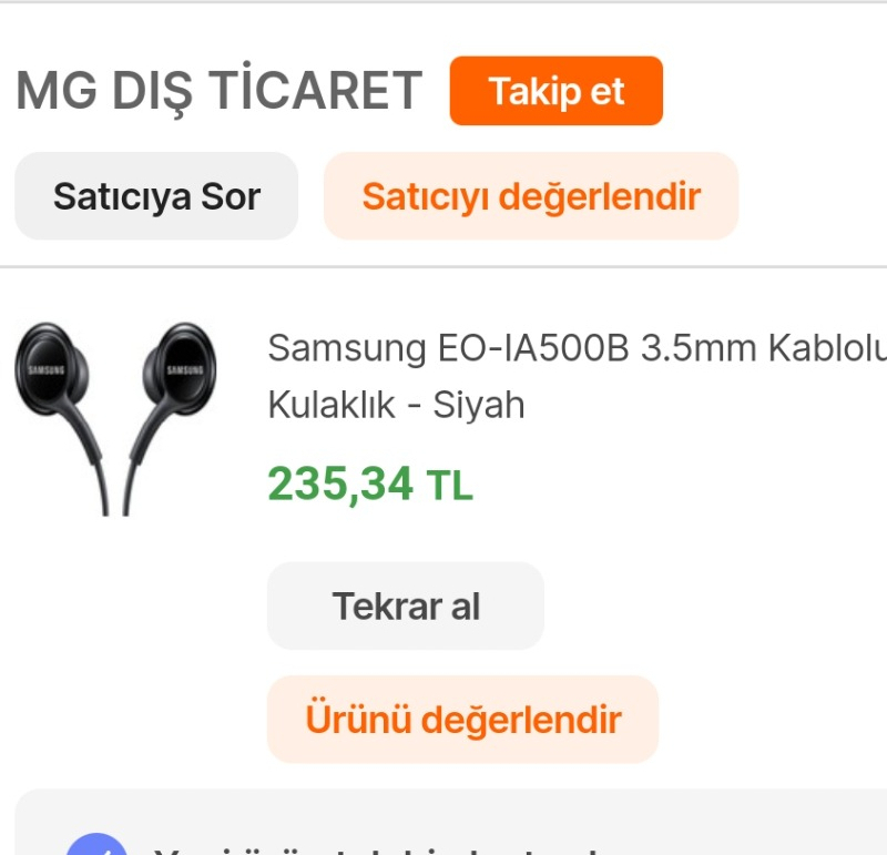 Samsung EO-IA500B 3.5mm Kablolu Kulaklık