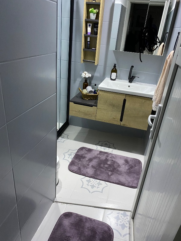 Madame Coco Carol 2'li Banyo Paspası - Koyu Mürdüm - 50 x 80 + 45 x 50 cm