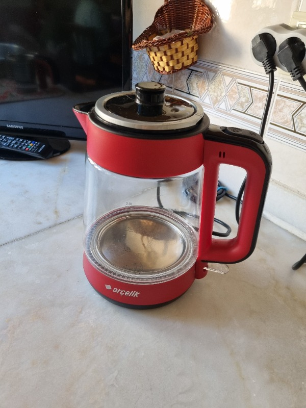Arçelik CM 6964 K Resital 1900 W Cam Demlikli Çay Makinesi - Kırmızı