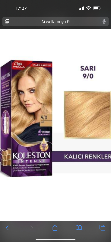 Wella Koleston Intense 9/0 Sarı Saç Boyası Köpük Formda Kalıcı Canlı Renkler 100 - 124 gr