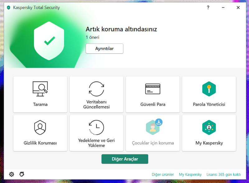 Kaspersky Total Security 1 Kullanıcı 1 Yıl Türkçe Virüs Programı