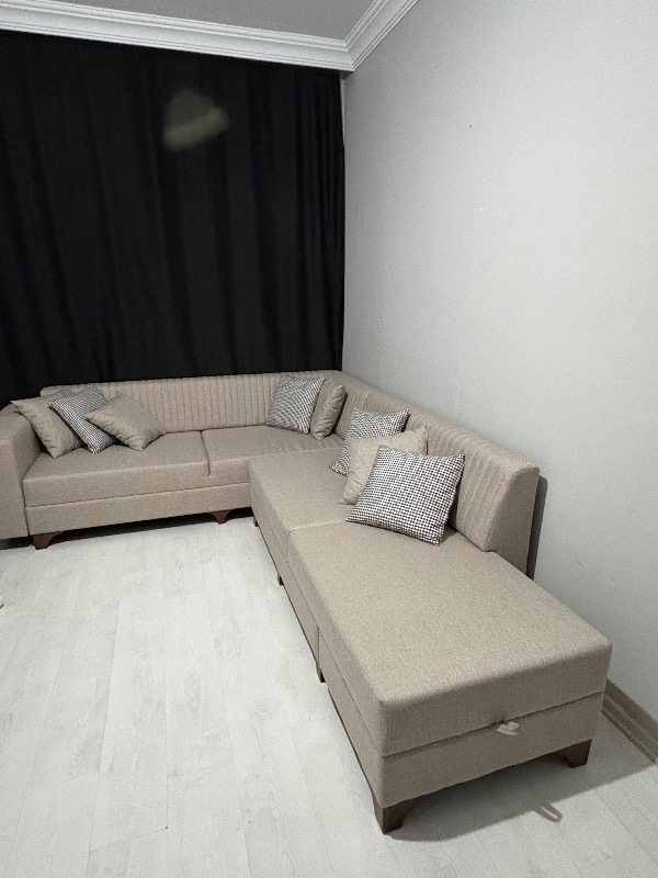 Eymense West Köşe Koltuk Takımı Krem Keten