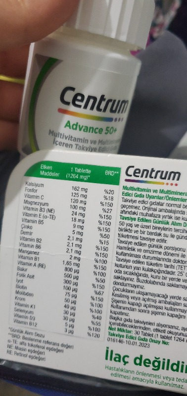 Centrum 3 Adet  Advance 50+ 30 Tablet
