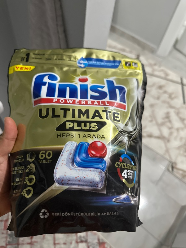 Finish Ultimate Plus 60 Kapsül  Bulaşık Makinesi Deterjanı Tableti (1 x 60 Kapsül)