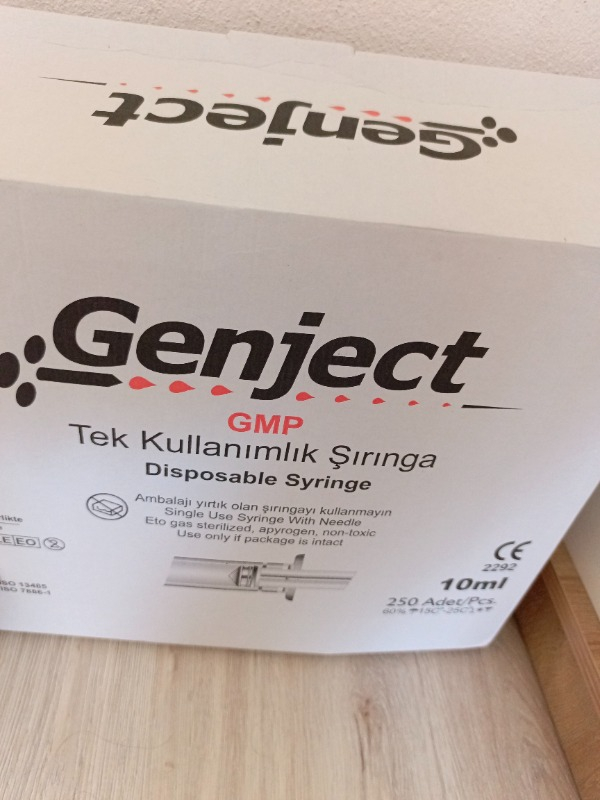 Genject 10 ml 3parça 21G 0.80X38MM Enjektör - 250Lİ
