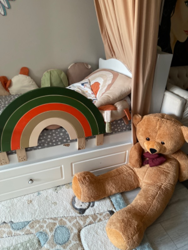 Ritoys 130 cm Papyonlu Dev Boy Peluş Ayı lik Kahverengi Ayıcık