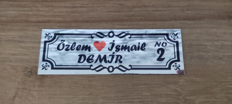 Süblimasyon Gümüş Metal Kapı İsimliği 5. MODEL