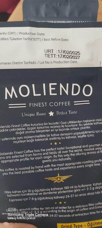 Moliendo Amalfi Espresso Blend Kahve (Çekirdek Kahve) 250 g