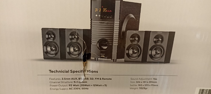 Mikado MD-856 5+1 Multimedia Bluetooth Speaker Usb+SD+FM Destekli Uzaktan Kumanda ile 220V