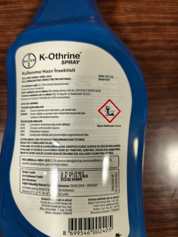 Bayer K-Othrine Al Böcek Ilacı 1 lt