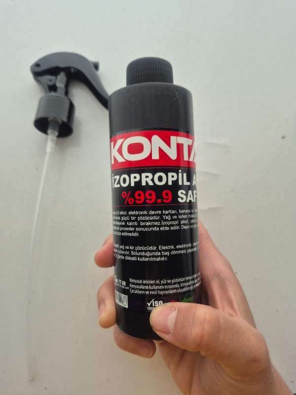 Kontax %99,9 Saf İpa İzopropil Alkol 200 ml Hassas Yüzeyler İçin Kalıntı Bırakmayan Temizlik