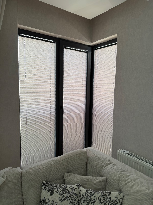 Plised Home Katlanabilir Cam Balkon Plise Perde Antrasit