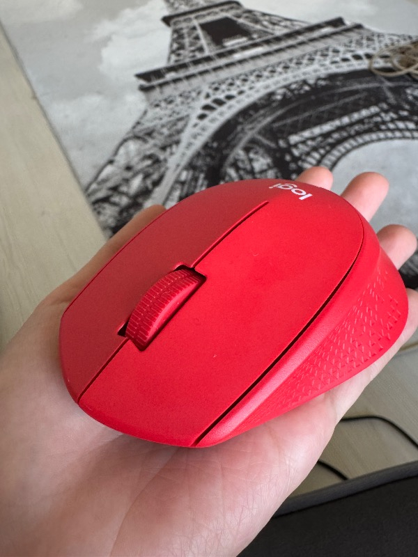 Logitech M330 Sessiz Kablosuz Optik Mouse - Kırmızı