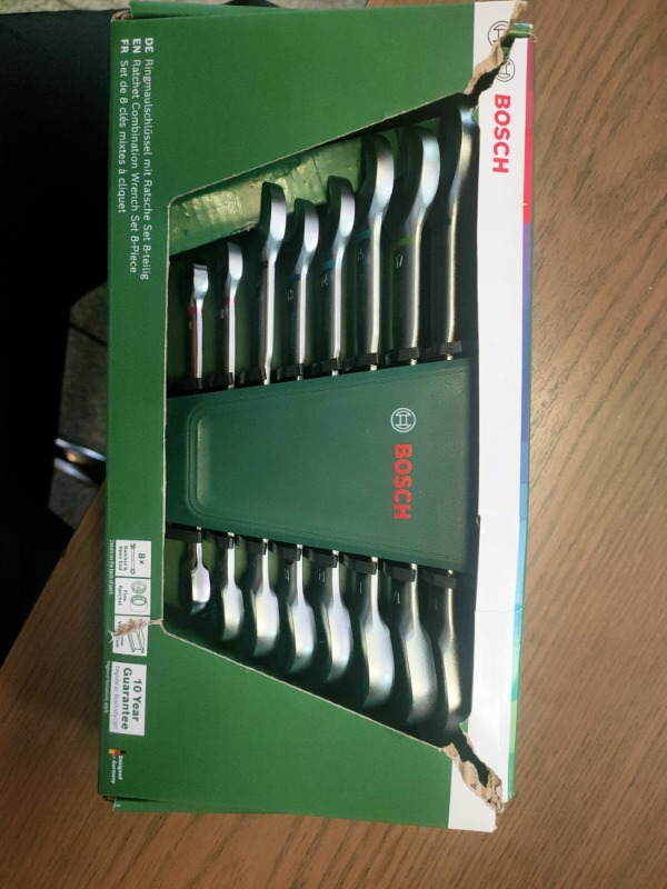 Bosch 8 Parça Cırcırlı Kombine Anahtar Seti Krom Vanadyum Çelik ile Profesyonel Kalite