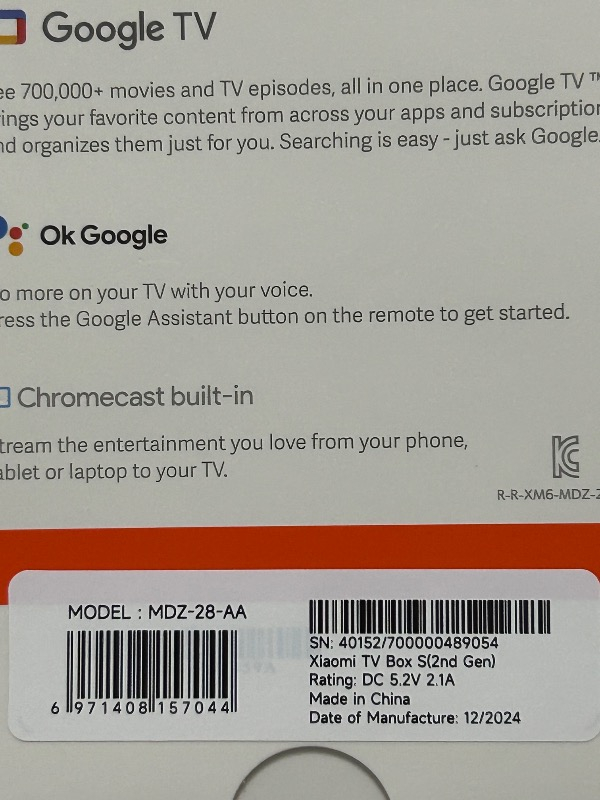 Xiaomi Mi Box S 4K Android TV Box (2. Nesil)