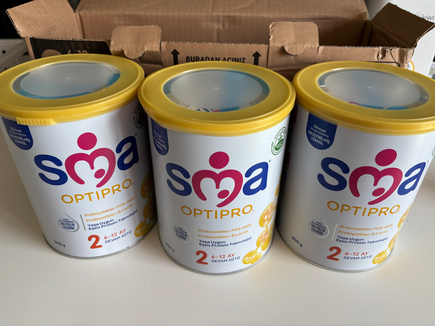 SMA Optipro Probiyotikli 2 6-12 Ay Bebek Sütü 800 gr x 3 Adet