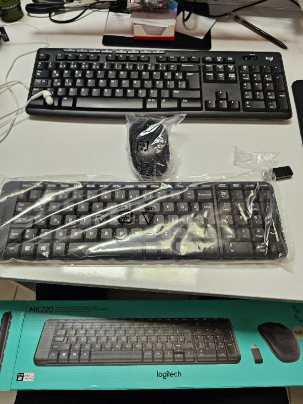 Logitech MK220 Kablosuz Türkçe Klavye Mouse Seti - Siyah