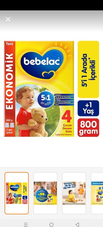 Bebelac 4 Çocuk Devam Sütü 800 Gr