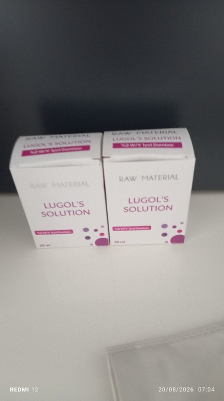 Raw Material Lugol's Solution İyot %2 Damla 30 ml