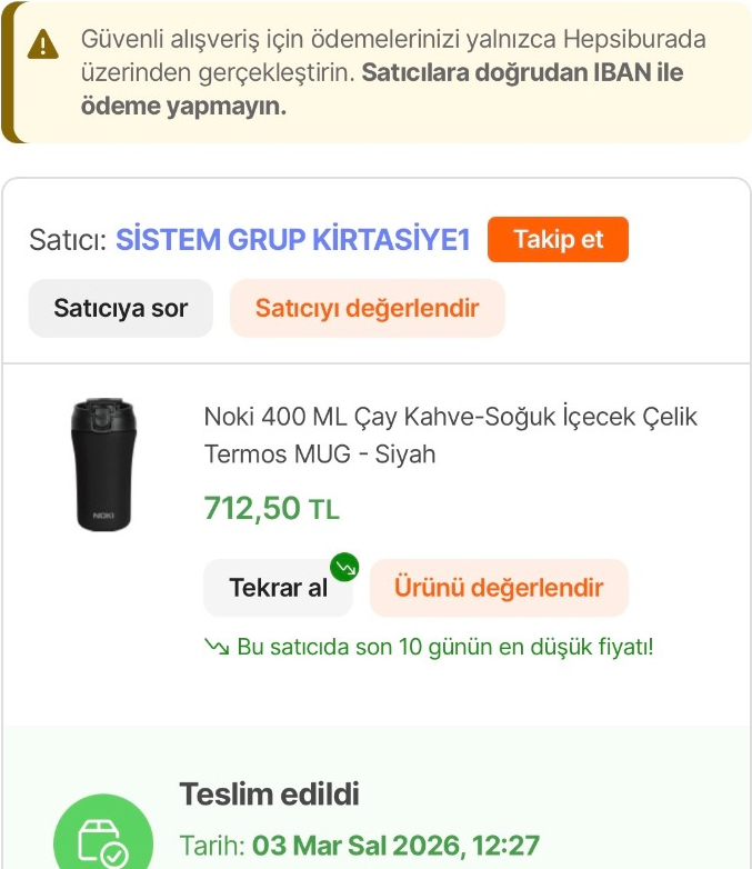 Noki 400 ML Çay Kahve-Soğuk İçecek Çelik Termos MUG