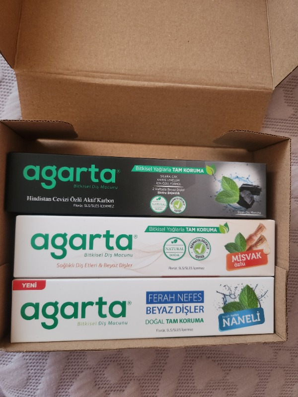 Agarta 3'lü Set Doğal Florürsüz Misvak Aktif Nane Diş Macunu 3×100 ml Tam Koruma Özelliği