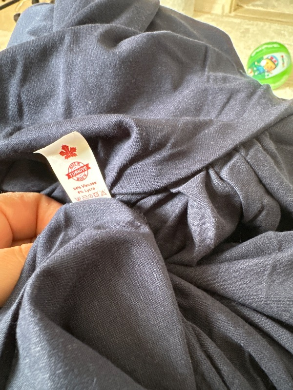 Sonbahar Moda Kadın Tesettür Pamuklu Başörtülü Namaz Elbisesi Dantelli Tek Parça Penye Kumaş Lacivert
