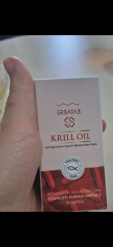 Erbatab Krill Oil 500 Mg 30 Kapsül Doğal Astaksantin ve Kolin İçeren Takviye Edici Gıda