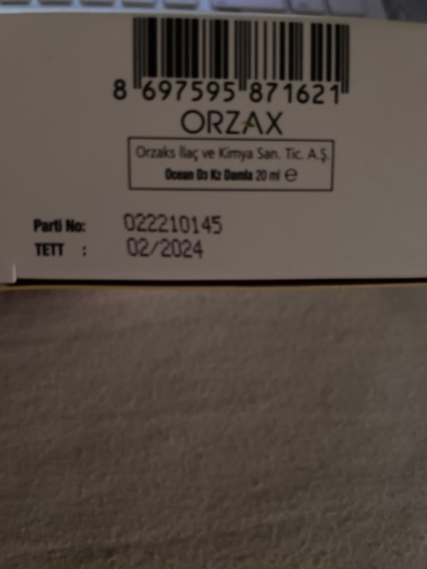 Orzax Ocean D3 K2 Damla 20 ml