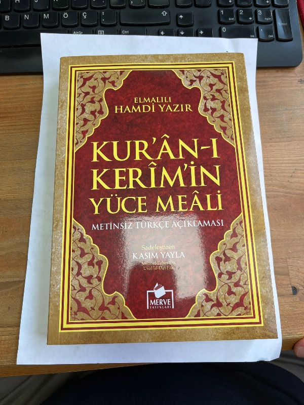 Kuranı Kerim Metinsiz Yüce Meali Orta Boy Karton Kapak- Elmalılı Hamdi Yazır