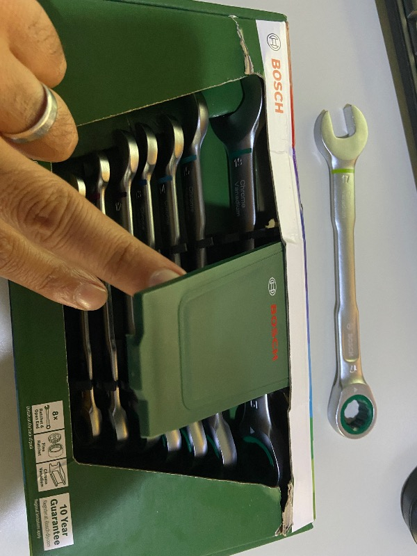 Bosch 8 Parça Cırcırlı Kombine Anahtar Seti Krom Vanadyum Çelik ile Profesyonel Kalite