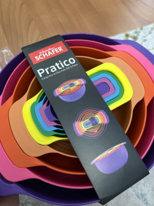 Schafer Pratico Karıştırma ve Ölçü Kabı Seti 9 Parça-Aso