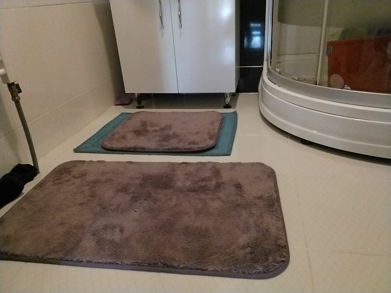 Madame Coco Carol 2'li Banyo Paspası - Koyu Mürdüm - 50 x 80 + 45 x 50 cm