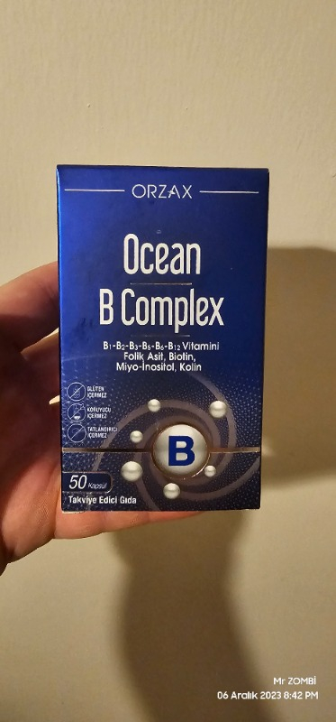 Orzax Ocean B Complex 50 Kapsül Takviye Edici Gıda