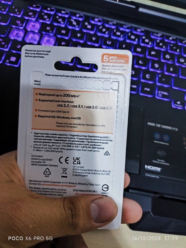 KIOXIA 128GB U366 METAL USB 3.2 GEN 1 BELLEK