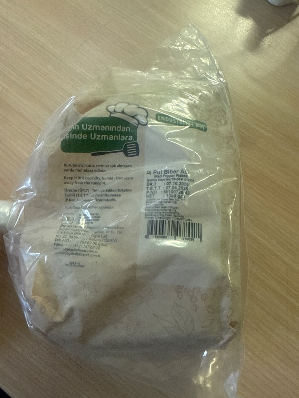 Bağdat Baharat Pul Biber 1 kg  Acı Kırmızı Biber Özellikli Baharat