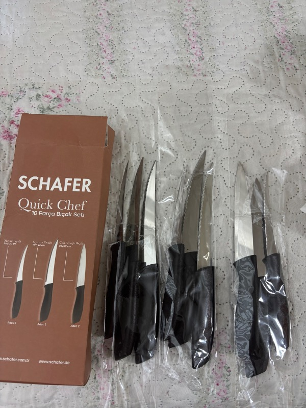 Schafer Quick Chef Bıçak Seti 10 Parça-Siyah
