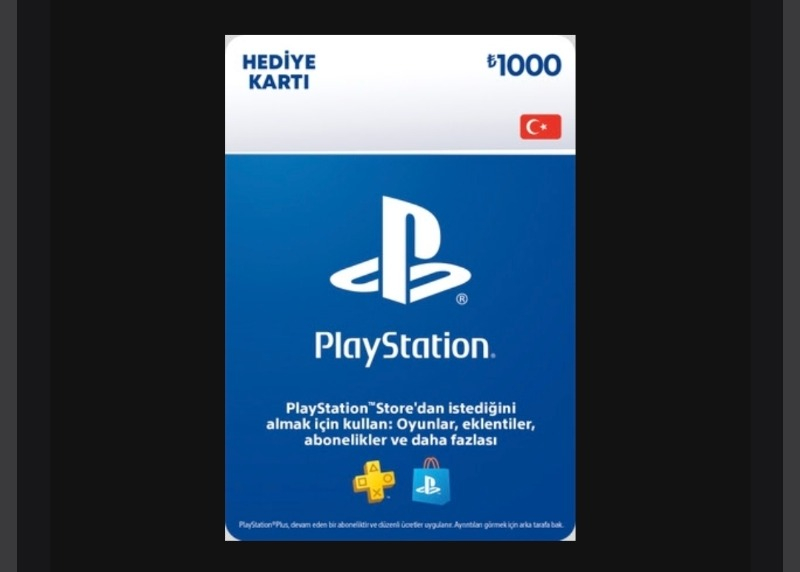 Sony Play Station Store 1000 Tl Hediye Kartı