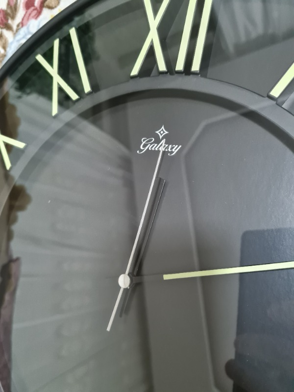 Galaxy  Exculusive Siyah Fosforlu Duvar Saati 41  cm