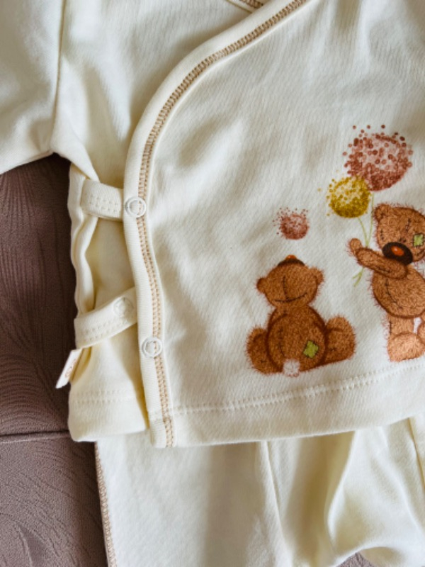 Tiny Lamb Tinylamb Fluffy Bear Organik Pamuk Penye Yeni Doğan Seti - 10 Parça