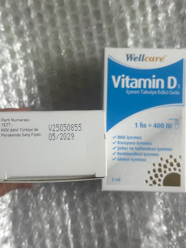 Wellcare Vitamin D3 400 Iu 5 ml Sprey x 2 Adet