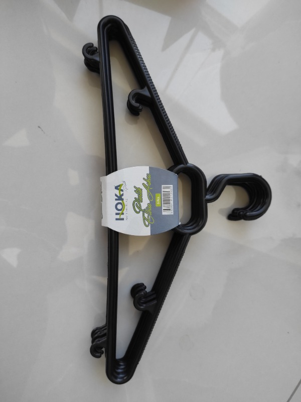 Askıcı Elbise Askısı   38CM 12 Adetli Set Siyah