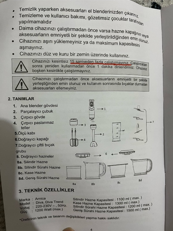 Arnica Diva El Blender Seti GH21590