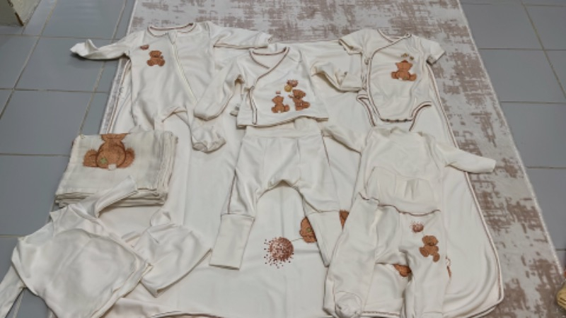 Tiny Lamb Tinylamb Fluffy Bear Organik Pamuk Penye Yeni Doğan Seti - 10 Parça
