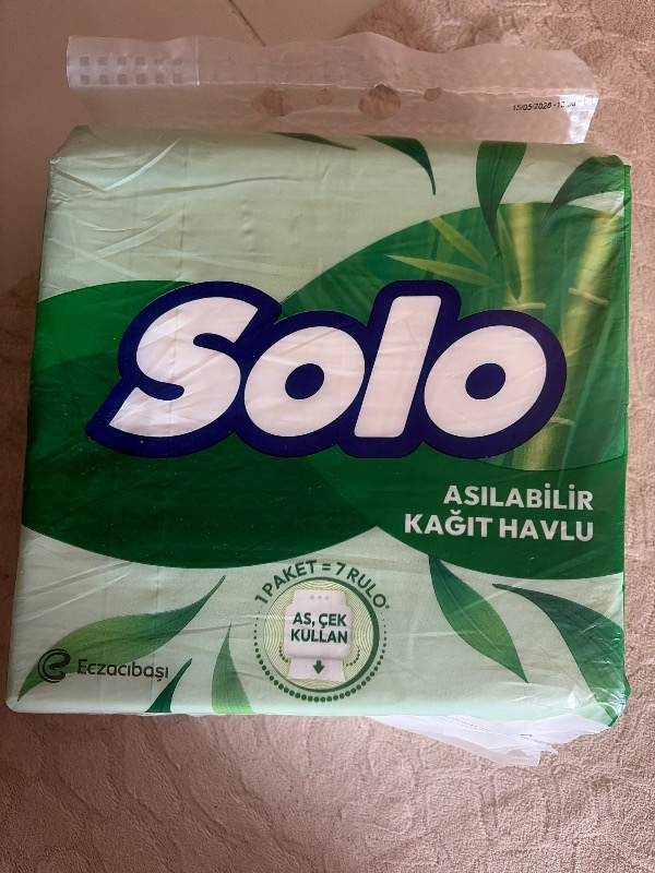Solo Asılabilir Kağıt Havlu 1 Paket = 7 Rulo Hijyenik ve Pratik Kullanım İçin Uygun