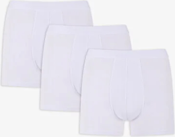 Erkek Pamuklu Basic White Tape 3lü Boxer