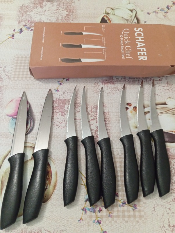 Schafer Quick Chef Bıçak Seti 10 Parça-Siyah